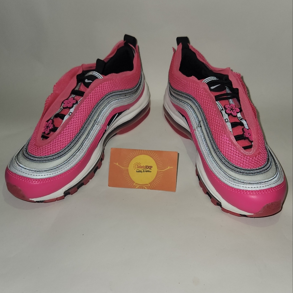 WMNS NIKE AIR MAX 97 LX "SAKURA PACK" PINK BLAST-WHITE-BLACK SZ 7 [CV3411-600]